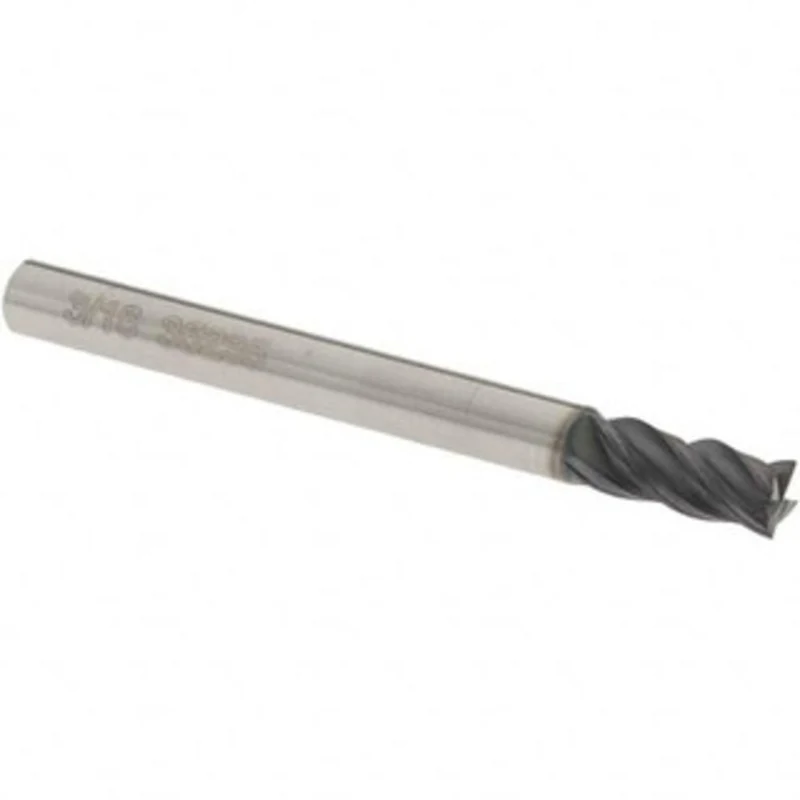 OSG 3/16, 7/16 LOC, 3/16 Shank Diam, 2 OAL, 4 Flute, Solid Carbide Square End Mill Single End, EXO Finish, Spiral Flu...